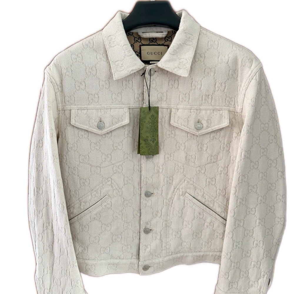 🚩steal authentic Gucci Off-White Monogram Jacket for Men